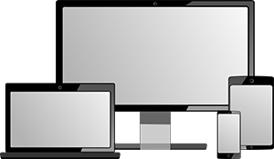 A computer and various mobile devices.